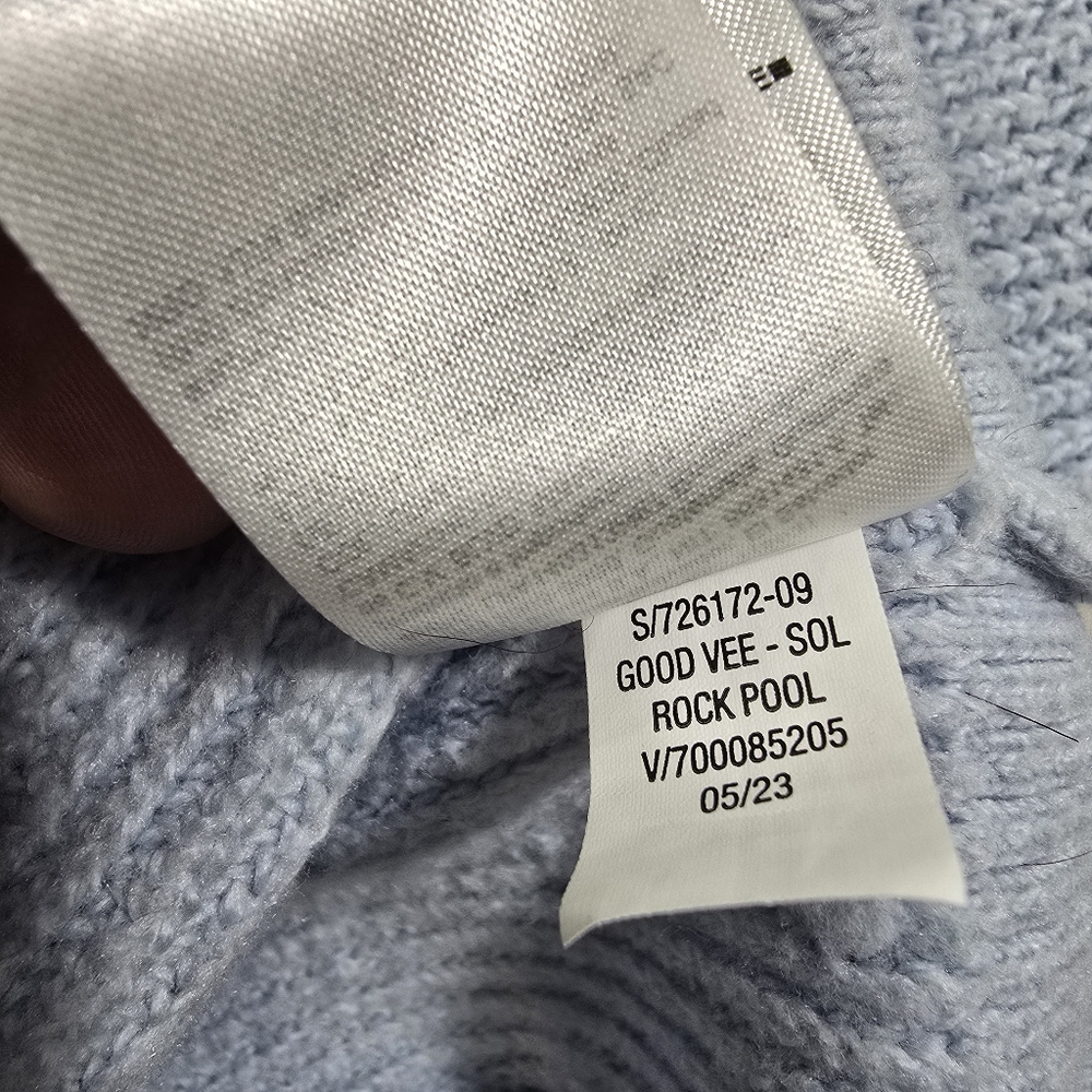 Old Navy Sweater Pullover Women S Small Blue V-Neck Knit Long Sleeve Cotton - Picture 13 of 14